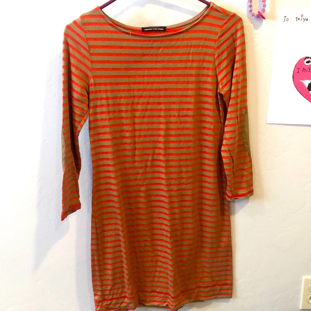 Brown and Orangeish Red Dress